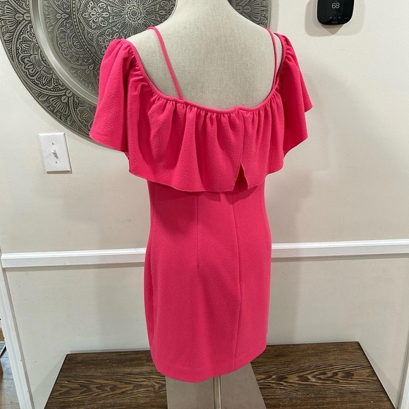 Trina Turk pink off the shoulders dress - Size 8  - Picture 7 of 8